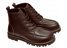 Зимові шкіряні анатомічні черевики Moc Toe V-2605, коричневі